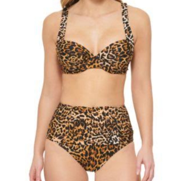 Calvin Klein Other - Calvin Klein Leopard Animal Print High Waist Bikini Medium